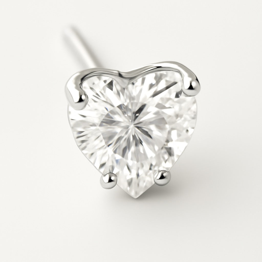 Mozambique White Heart-shaped Earring