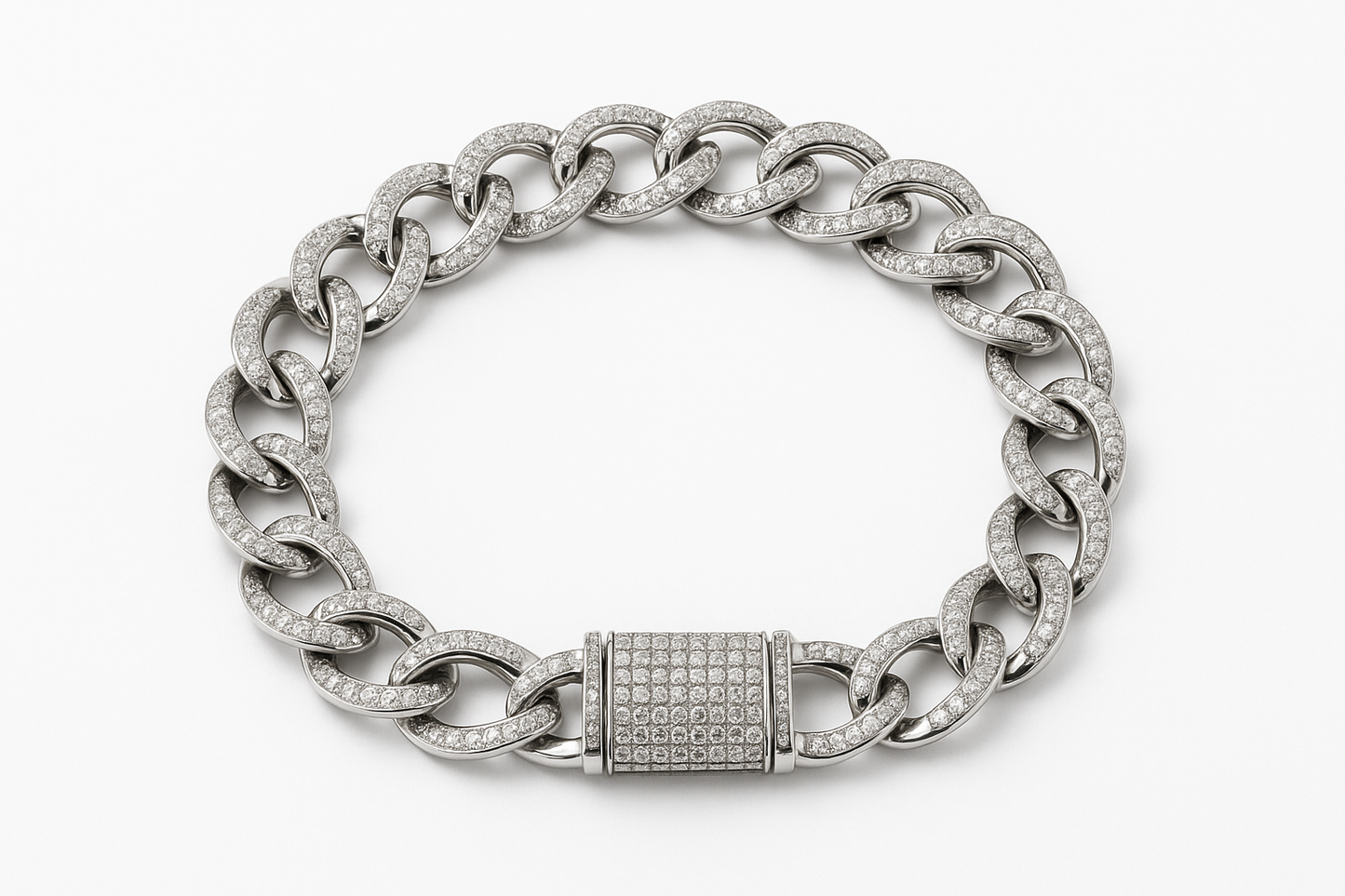 Solara Bold: Iced Cuban Link Bracelet – Pavé Edition