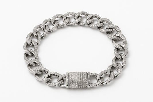 Solara Bold: Iced Cuban Link Bracelet – Pavé Edition