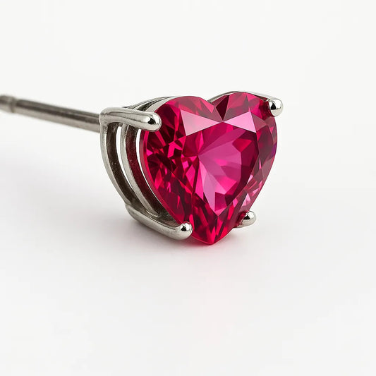 Red Mozambique Heart-shaped Earing