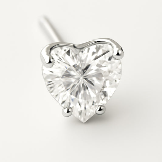 Mozambique White Heart-shaped Earring