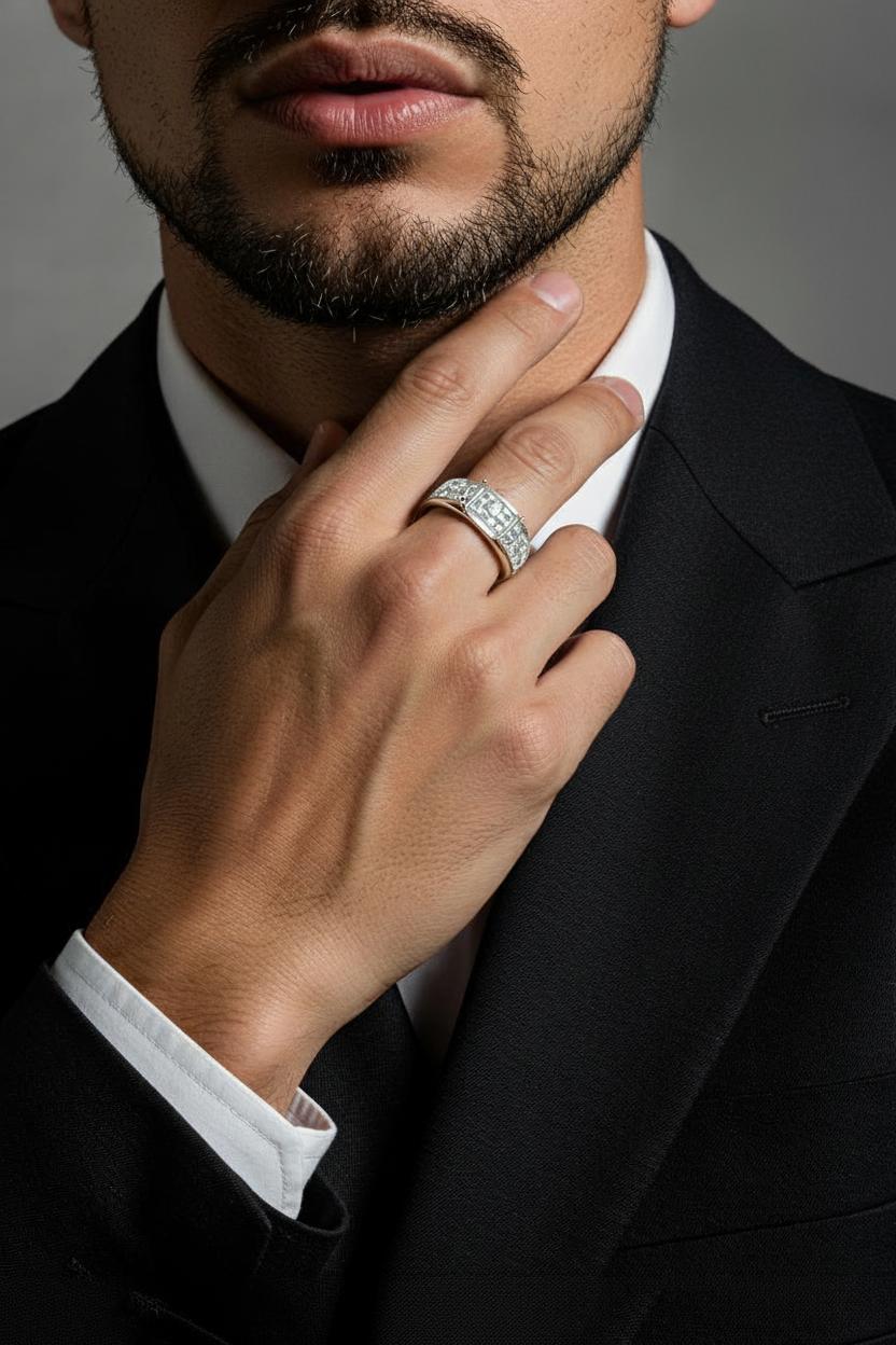 Stunning Rectangular Mozambique GRA-Certified Moissanite Ring