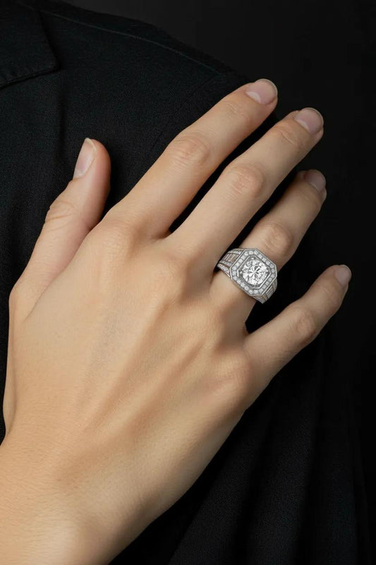 Octagon Mozambique Radiance GRA-Certified Moissanite Ring