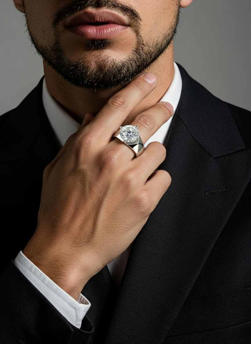 Solara Mozambique Solitaire GRA-Certified Moissanite Ring