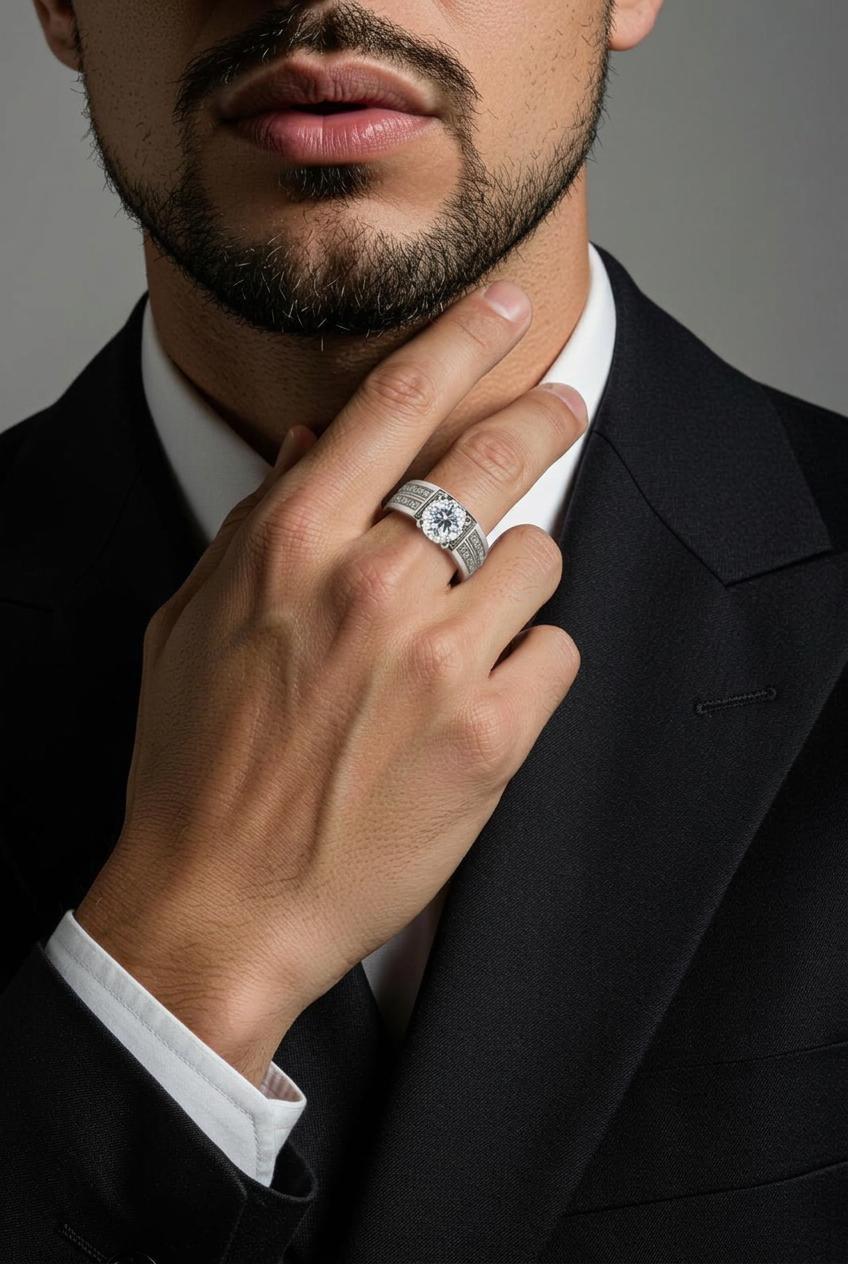 Solara Sovereign Pavé GRA-Certified Moissanite Ring